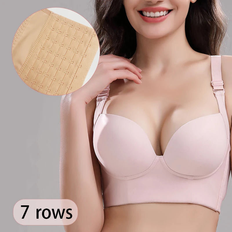 Odm/OEM Women's Deep Cup Bra Hides Fat Full Back Coverage Bra With Shapewear Push-up Plus Size Bra
