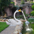Garden Decoration Life Size Fiberglass Swan Crane Statue Resin Frog Sculpture With Sprinkler for Sale