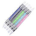 Colorful Design Art Decoration Soft Crystal Nail Silicone Pen Brush New Arrival Acrylic Handle Double Head Nail Art Pen