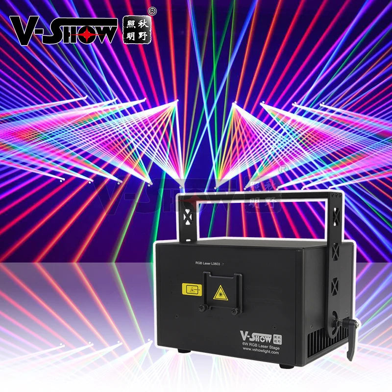 VShow L0603 6W Analog RGB ILDA Dj Laser Light Animation Projector Show Night Club Disco Stage Laser Lighting for DJ Concert
