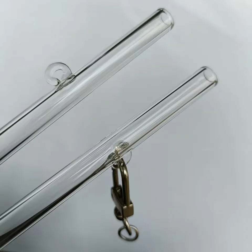 Creative Hook Decoration Glass Transparent Glass Straw with Pendant Borosilicate Glass Safety and Health 2023 Hot New Arrivals