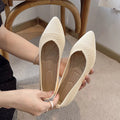 The Women Outdoor Dress Causal White Fabric Vamp Pu Insole on Flat White Dress Shoes for Women
