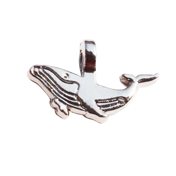 Nickle Plated Fish logo Metal hang Charm Custom Jewelry Accessory Mini Pendant Tags for Earring
