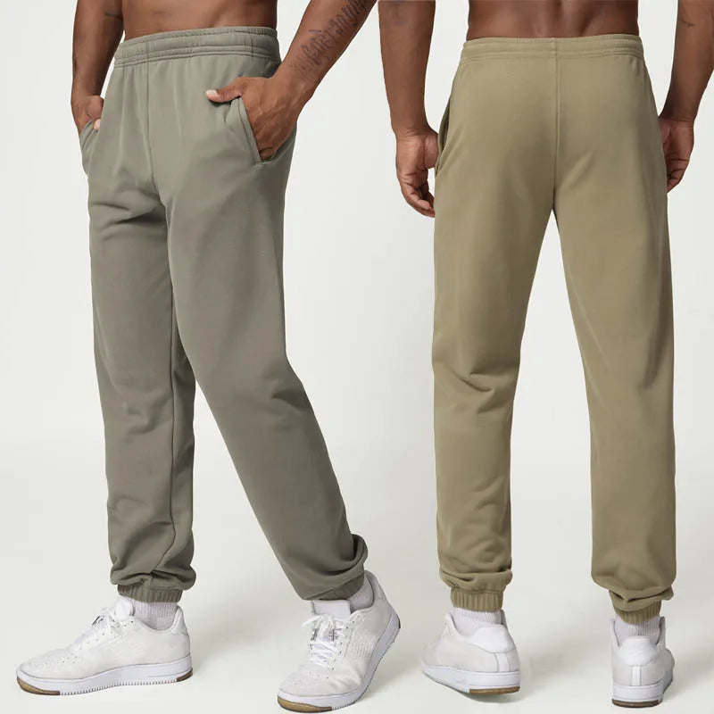 SHINBENE 29" Soft Cotton French Terry Sweatpants Mens High Waist Drawstring Casual Lounge Pants Joggers With Pockets