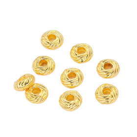 AA01612 18k Gold Plated Brass Scattered Beads for Jewelry Making Pineapple-shaped Pattern Spacer Beads for Jewelry Accessories