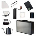 Custom Travel Box Set All-in-One Metal Coffee Kettle Dripper and Grinder for Camping & Outdoor Pour Coffee Maker Set Gift
