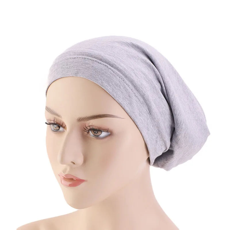 GLS101 Wholesale Muslim Underscarf Caps Satin Lining Hijab Hair Scarf Bonnet Ladies Turban Hat