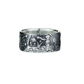 Trendy Little Prince Little Fox Planet Brass Antique Silver Plated Women's Retro Ring