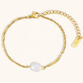Dingran 2023 Valentine's Day Gifts Stainless Steel Jewelry Freshwater Pearl Water Wave Chain Bracelet for Girlfriend