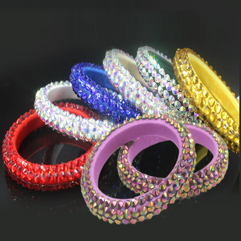 Fashion Style Close Rhinestone Design Cuffee  Wide Bracelet for Girl Women's Latin Dance Performance Bangle Jewelry Accessory