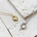 Fine Jewelry Design O Shape 925 Sterling Silver Minimalist 18k Gold Plated Geometric Pendant Necklace