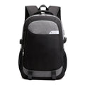 College Quality 17.3 Inch Laptop Backpack Intelligent USB Charge Canvas Letter Pattern Waterproof Zipper Polyester for Men