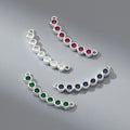 New Style 925 Sterling Silver Zircon Curved Charms Pendant for Jewelry Making Necklace Connector