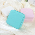 Convenient Soft Beaded Velvet PU+Flannel+Zipper Jewelry Box Durable Leather Material