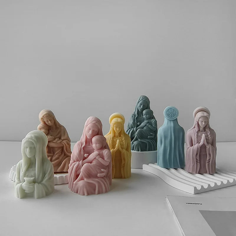 Early Riser New Style Candle Mold Mother Holding Child Aromatherapy Candle Silicone Mold DIY Drop Glue Human Candle