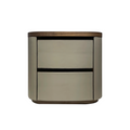 Factory Wholesale Luxury Style 2-Drawer Leather Bedside Table Customizable Brown Wooden Marble Finish Bedroom Furniture Bedrooms