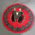 Professional Tutus Black Red Sequins Ballet TUTU Dress Performance Cygnet Costume