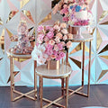 Hot Sale 3pcs Set Gold Cake Stand Pillar Table Display for Party Desserts or Wedding Elegant Cake Plinth Decoration