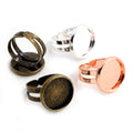 10pcs/lot Child Ring 12mm Brass Children Adjustable Ring Settings Blank BaseFit 12mm Glass Cabochons Rings Bezel Trays MegaBDM