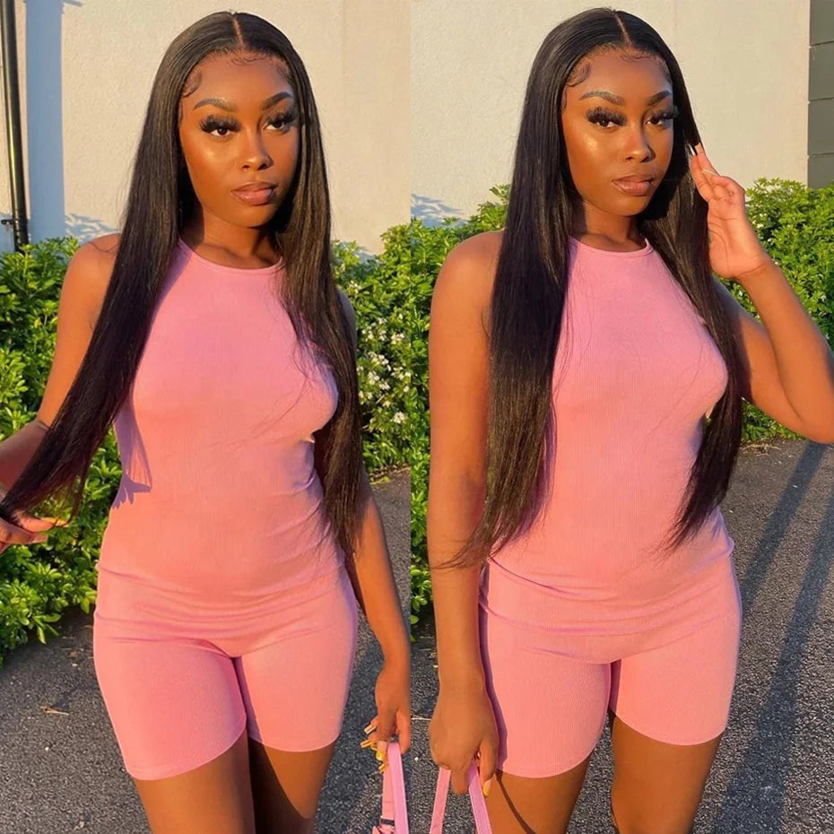 4x4 HD Lace Closure Wig Bone Straight Natural Human Hair Lace Front Wigs Human Hair Pre Plucked Wholesale Bulk Sale