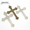 YuenZ Antique silver color Charms cross Plated Pendants Jewelry Making DIY Handmade Craft 80*53mm T11