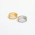 High End 18K PVD Gold Plated Double Layer Dainty Zirconia Couple Rings Stainless Steel Women Rings Tarnish Free Jewelry