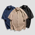 Fashion Solid Color Loose T-shirt Summer Thin Short-sleeved Shirt Men's Simple Solid Color Shirt