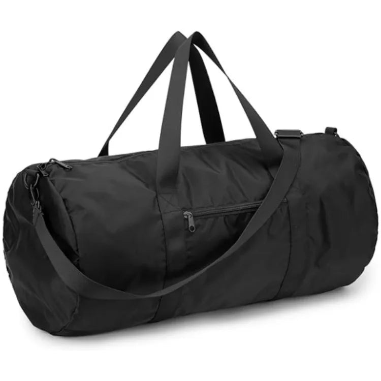 Custom Logo Light Weight Foldable Weekender Duffel Bag with Zipper Closure for Travel Gym Sports Unisex
