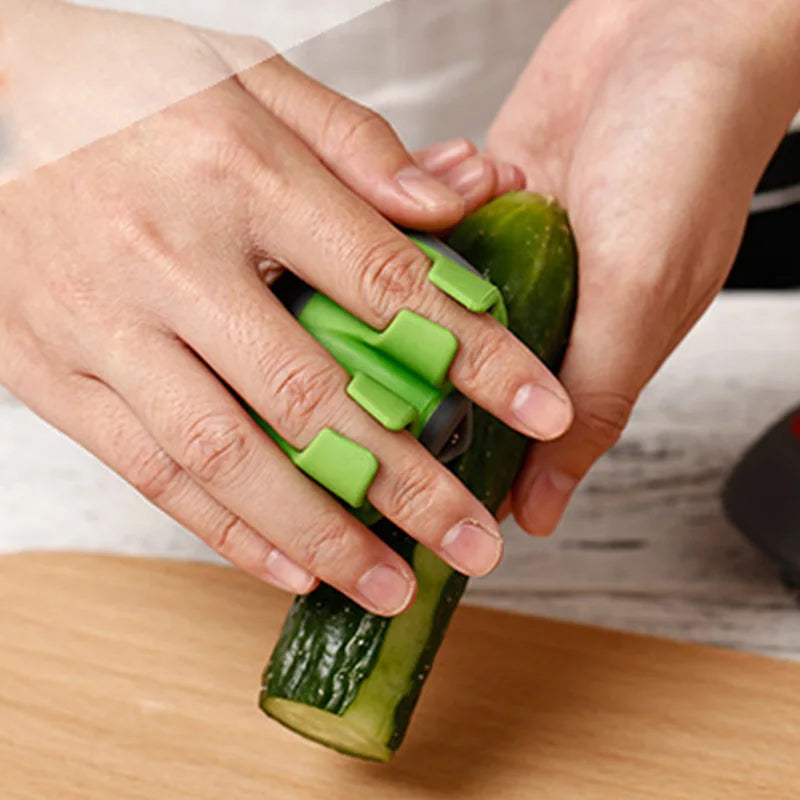 HelloWorld New Fruit Peeler Stainless Blade Lemon Grapefruit Fruit Slicer Double Fingers Opener Cutter Quickly Stripping Kitchen Gadgets