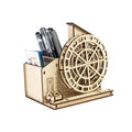 Custom Handmade 3d Puzzle Wood Pen Holder with Music Puzzle Assembled for Office Desktop Decor