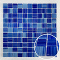 Blue Color Small Square Crystal Mosaic Manufacturer Bamboo Mosaic Glass Mosaic Tiles Wall for Kitchen Backsplash