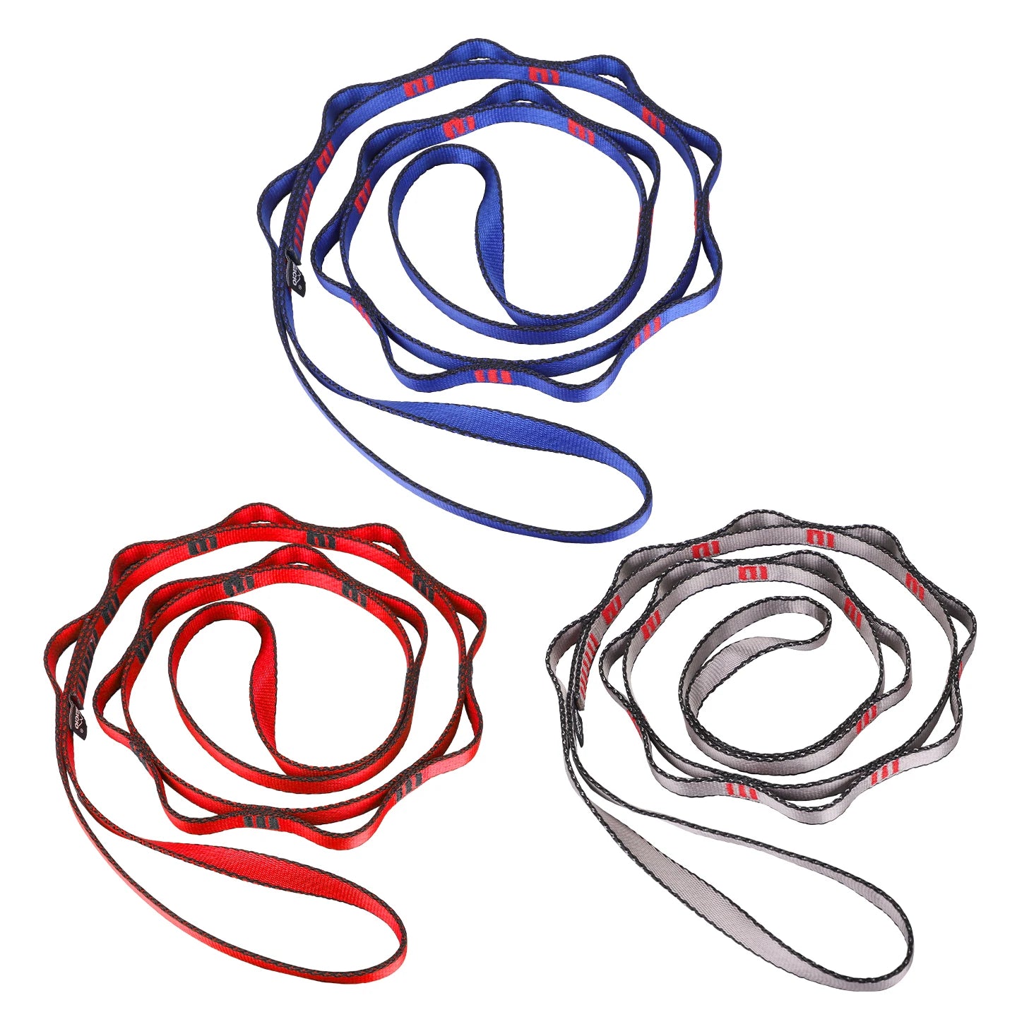 High Strength Nylon Daisy Chain Sling for Rock Climbing Aerial Yoga Hammock Extension Strap with Multiple Loops