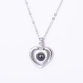 925 Sterling Silver Heart-shaped Language Stone Pendant NecklaceLight Luxury Elegant Jewelry Gift for Women