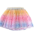 Girls Latin Dance Skirt 3-Layer Rainbow Tutu for Children's Party Performance Customizable In-Stock