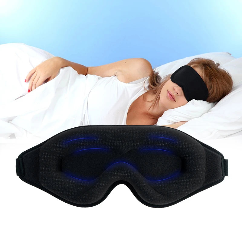 Weighted Sleep Mask Women Men 3D Blocking Lights Sleeping Mask Pressure Relief Night Sleep Eye Mask with Adjustable Strap