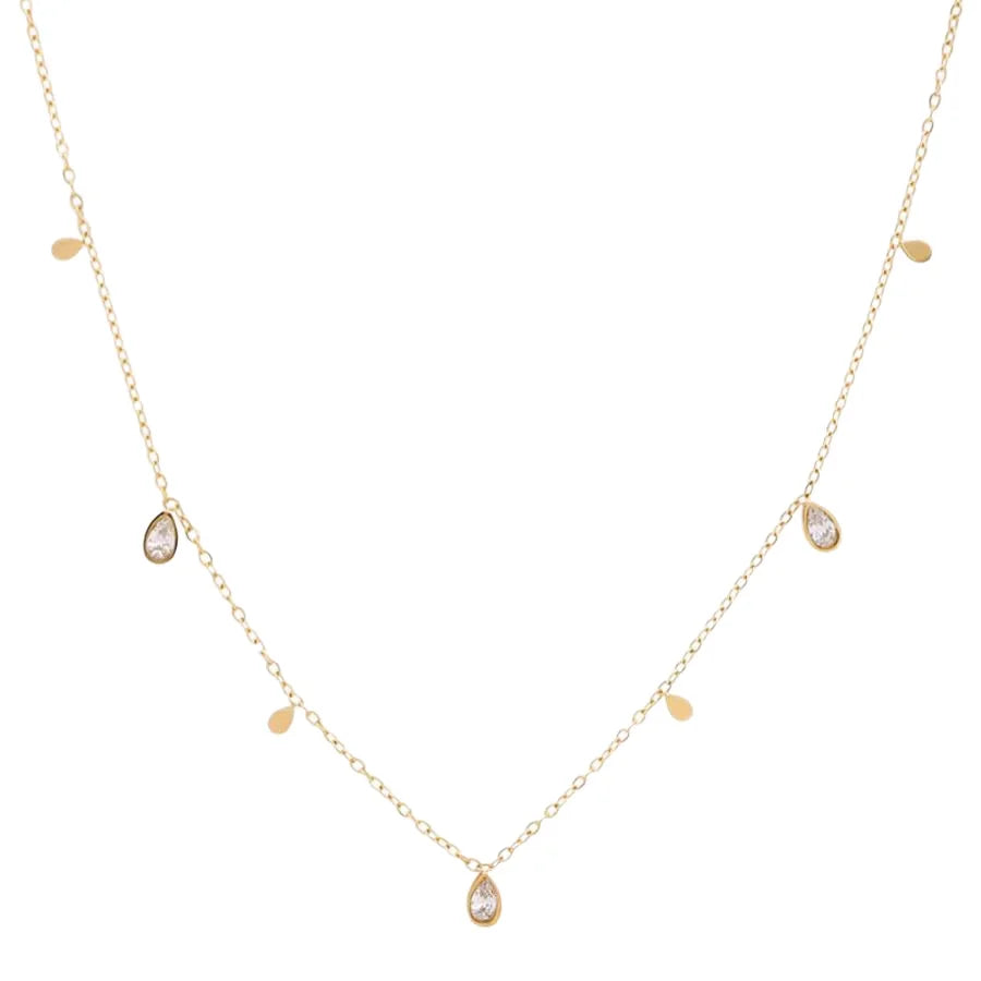 2025 High-End Exquisite Rhodium-Plated Pendant Necklace with Zircon Simple Luxury Style for Trendy Engagement Parties MegaBDM