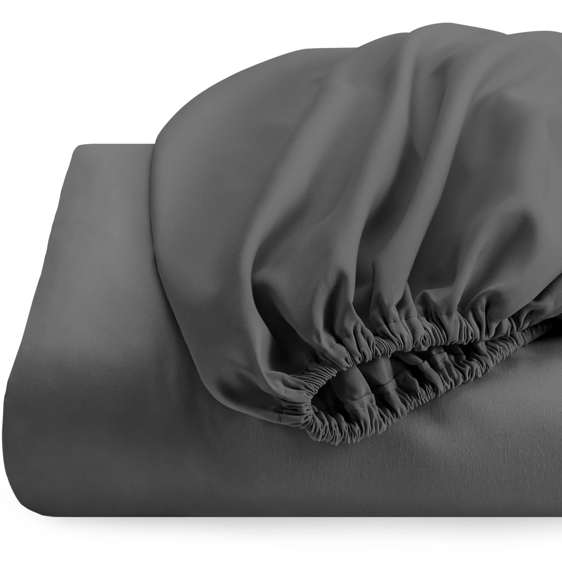 Gray Queen Microfiber 200TC Elastic All-Season Fitted Sheet for Home Use