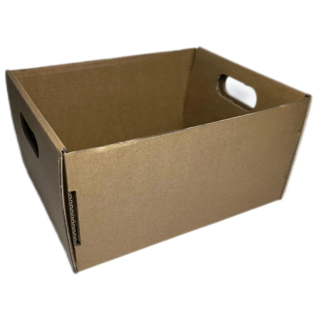Empty Printing Standard Corrugated Paper Vegetable Fruit Packing Boxes With Handle for Supermarket