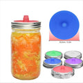 16oz Wide Mouth Mason Jar with Stainless Steel Lid and Silicone Lid Glass Pickles Jars with Silicone Fermentation Seal Lid