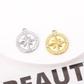 New Stainless Steel Three-dimensional Compass Pendant Gold Plated DIY Necklace Bracelet Jewelry Accessories Charm