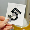 Fashion Flower Corsage Scarf Pins Enamel Number Five Brooch Pin Brooch for Wedding Banquet