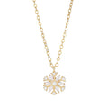 Fine Necklace S925 Sterling Silver Christmas Necklaces Christmas Flower Shaped Zircon Dangle Gold Plated Necklaces for Women