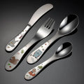 304 Stainless Steel Cutlery Set for Children Metal Knife Fork Spoon and Small Spoon Hot Sale 2025