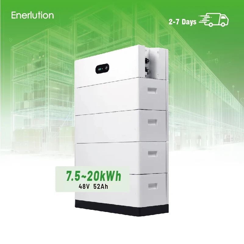 Eu Stock Enerlution 48V 52Ah 10kwh 12kwh 15kWh 20kwh Stackable LiFePO4 Solar Battery 51.2V for Home Energy Storage High Voltage