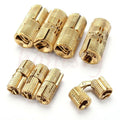 8/10/12mm Brass Barrel Hinge Gold Furniture Hardware for Cabinet Door Caravan Worktops 180 Degree