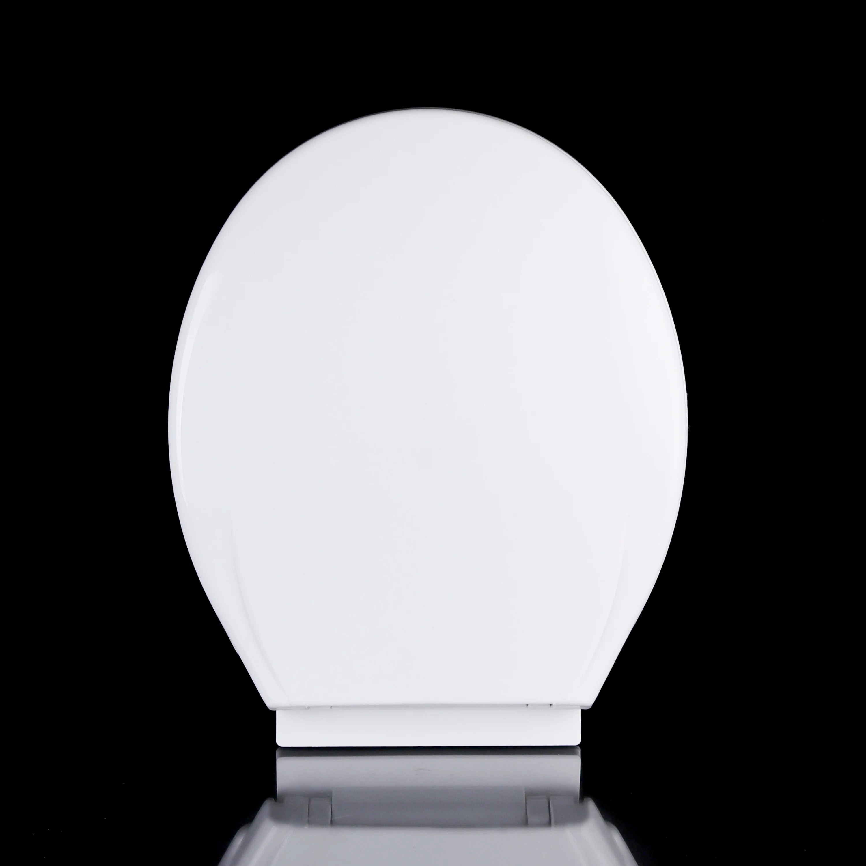 Round Toilet Seat Covers Round Shape PP Plastic Soft Close Top Fixing WC Lid Cover