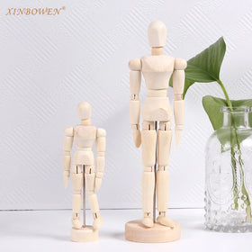 Xin Bowen 12 Inch 30 CM White Box Packaging Movable Adjustable Wooden Mannequin Male Female Artists Drawing Art Tools Modelling