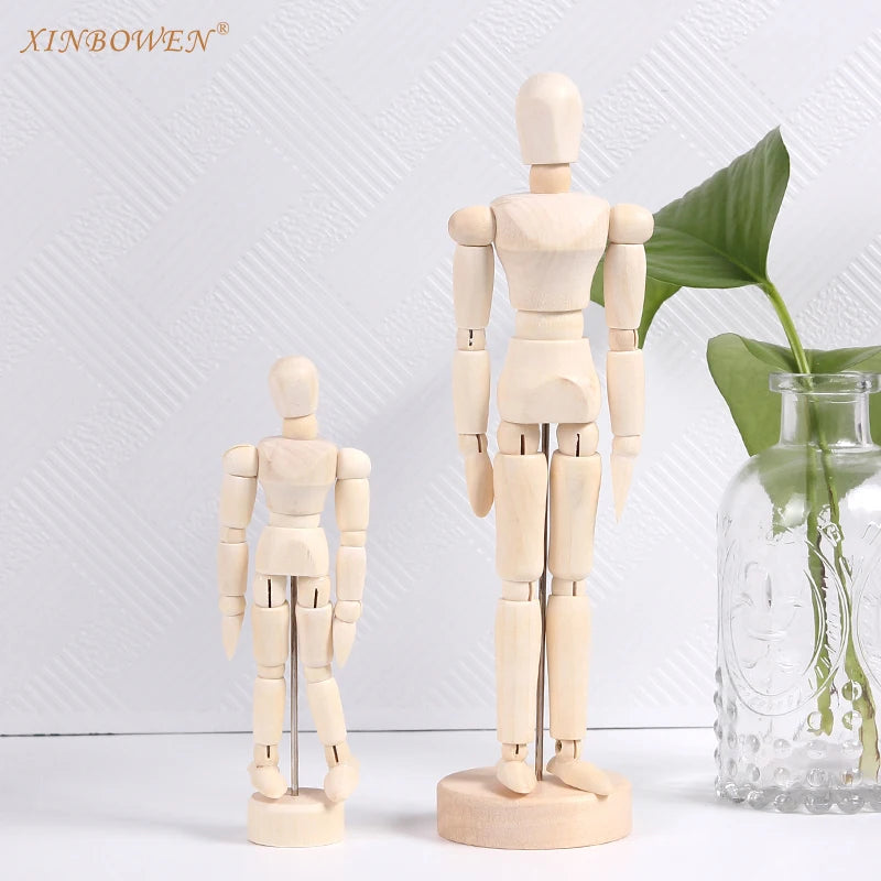 Xin Bowen 12 Inch 30 CM White Box Packaging Movable Adjustable Wooden Mannequin Male Female Artists Drawing Art Tools Modelling