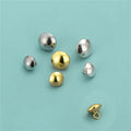 7.2mm 9.2mm Smooth Round Button Solid 925 Sterling Silver Saucer Shaped Buttons for Bracelet Necklace Jewelry Making Finding