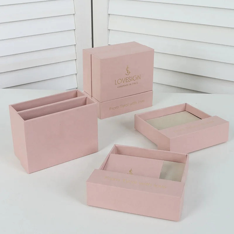 Milan Wholesale Custom Logo Ring Earrings Necklace Bracelet Paper Jewellery Drawer Gift Boxes Jewelry Packaging Box